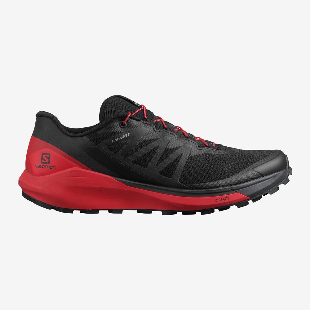 Chaussures De Trail Running Salomon Homme Noir / Rouge - Salomon SENSE RIDE 4 - France (8712-BGRAI)